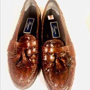 BRAGANO Mens Woven Shoe Size 8 M Brown Italy